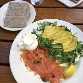 Gluten-free salad with lox from Le Pain Quotidien